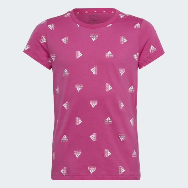 Rosado Polo de Algodón Estampado Brand Love