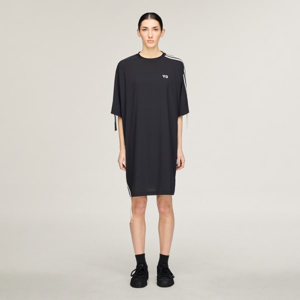 Svart Y-3 CINCH 3 STRIPES OVERSIZED TEE KJOLE