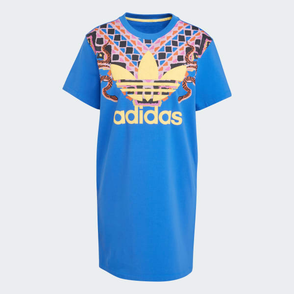 Azul Vestido Trifolio Mid adidas x FARM Rio
