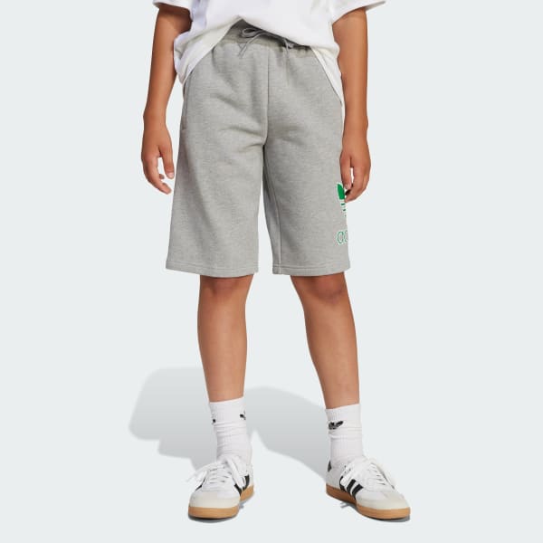 สีเทา กางเกงขาสั้นทรงโอเวอร์ไซส์ Trefoil Big Logo Execution