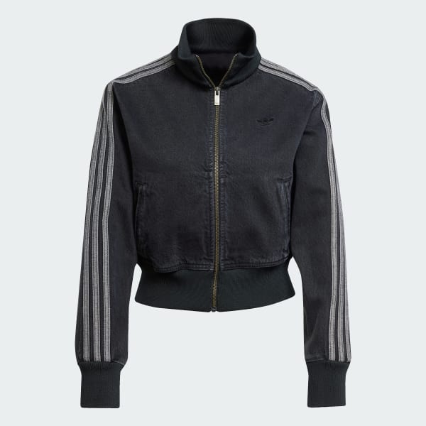 adidas Adicolor Denim Track Top - Black | Free Shipping with