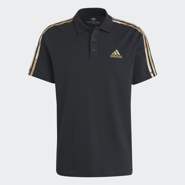 Adidas essentials 3 stripe polo shirt discount