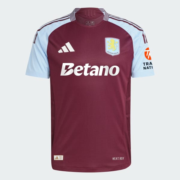 สีแดงเบอร์กันดี เสื้อแข่งชุดเหย้า Aston Villa FC 24/25 (เกรดนักเตะ)