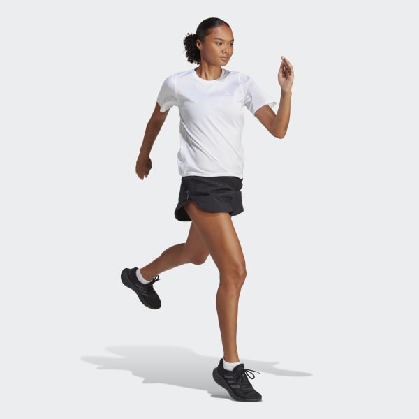 Hvid Run Icons 3-Stripes Low-Carbon Løbe-T-shirt