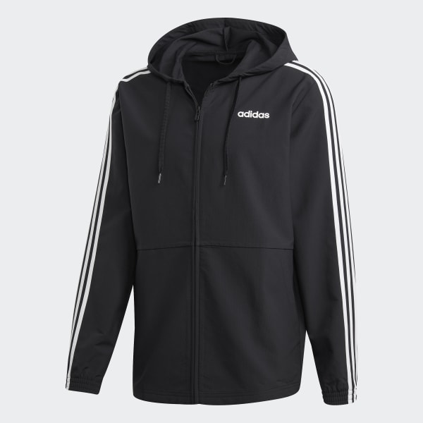 adidas black windbreaker jacket