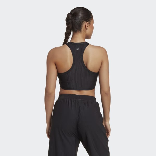 Schwarz Yoga Studio Wrapped Rib Tanktop TX454