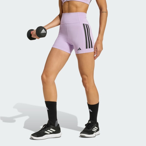 Purple Optimé 3-Stripes 1/4 Short Leggings