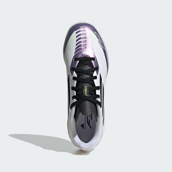 สีขาว รองเท้าฟุตบอล Messi F50 League Turf สำหรับเด็ก