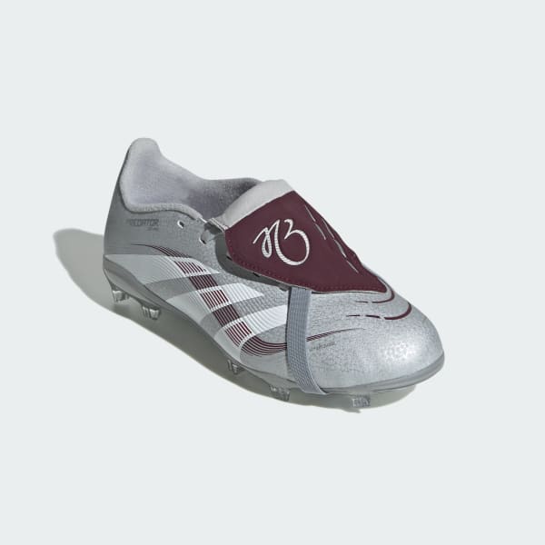 สีเงิน รองเท้าฟุตบอล Predator League JB Fold-Over Tongue Firm/Multi-Ground สำหรับเด็ก