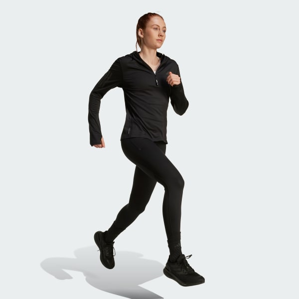 Svart Own The Run Winterized Hooded Half-Zip