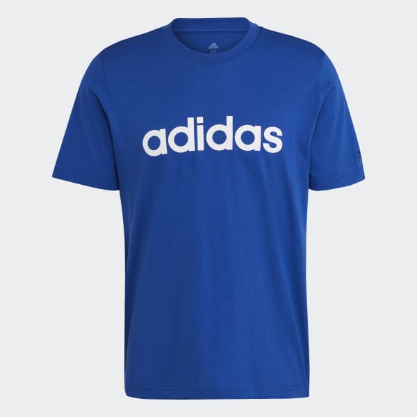 Blue Essentials Embroidered Linear Logo T-Shirt 29192