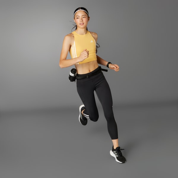 Svart adidas DailyRun 3-Stripes 7/8 tights