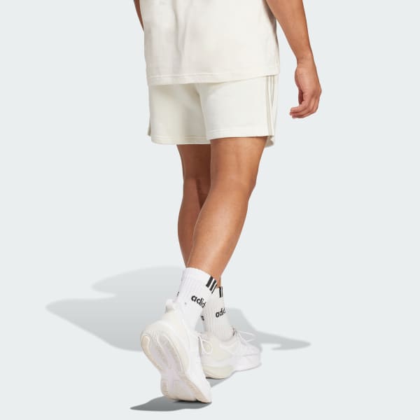White Essentials French Terry 3-Stripes Shorts