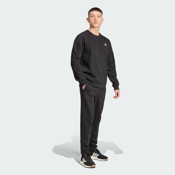 Svart Trefoil Essentials Crew Sweatshirt