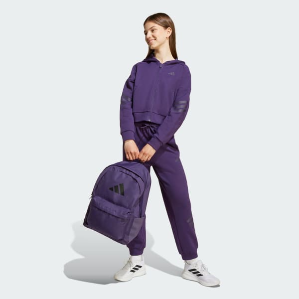 Purple Future Icons 3-Stripes Full-Zip Hooded Track Jacket Kids
