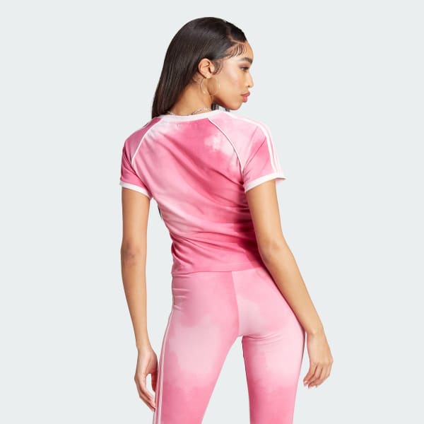 Roze Color Fade 3-Stripes T-shirt