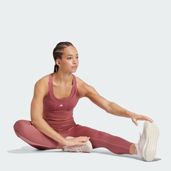 Pink adidas Dailyrun 3-Stripes 7/8 Leggings