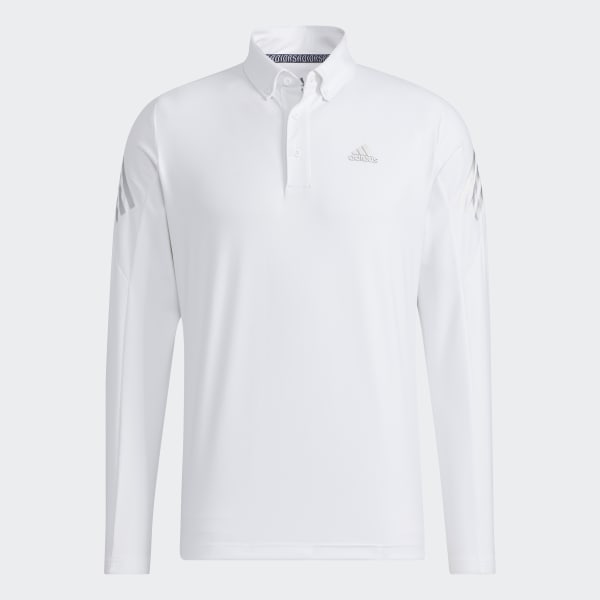 White Primegreen AEROREADY Long Sleeve Polo Shirt BO355