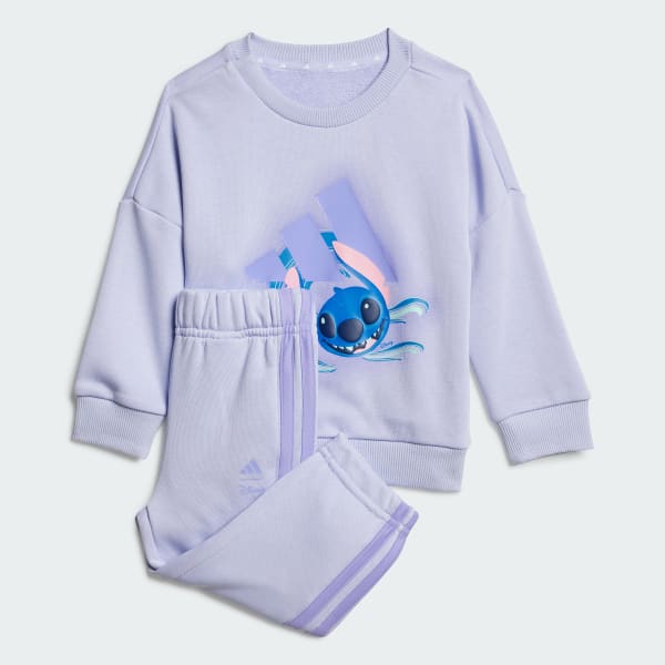 สีม่วง ชุดเสื้อและกางเกงจ็อกเกอร์ adidas Disney Lilo & Stitch สำหรับเด็ก