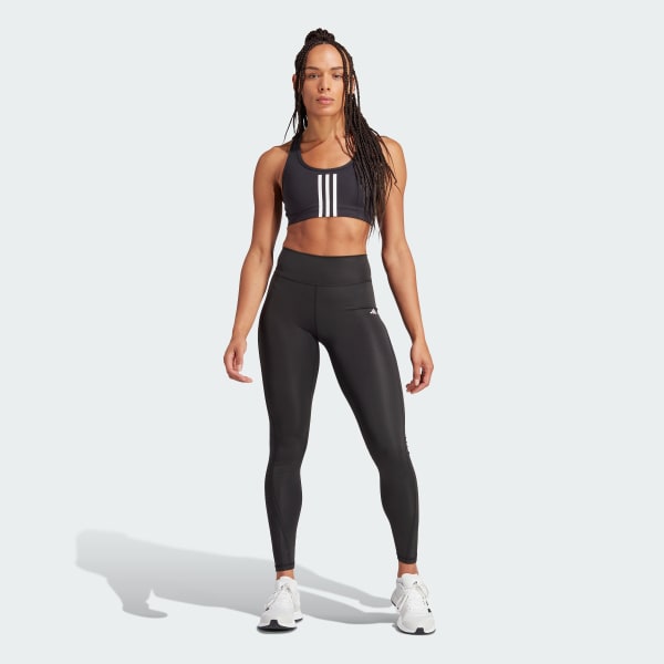 Women's Clothing - Optime 3-Stripes Full-Length Leggings - Black