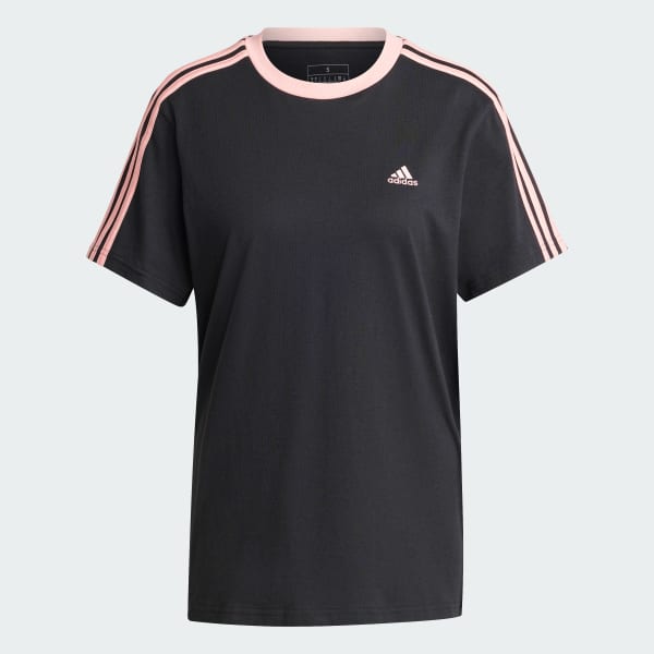 Black Essentials 3-Stripes Tee
