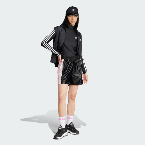 Czerń Koszulka Adicolor 3-Stripes Turtleneck Long Sleeve