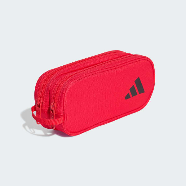 Merah Kotak Pensil Two Zipper