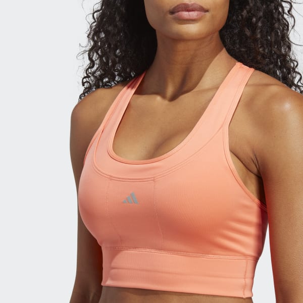  adidas Women's Standard Believe This Medium-Support Workout Logo  Bra, Ambient Blush/Orbit Violet, X-Small : Clothing, Shoes & Jewelry