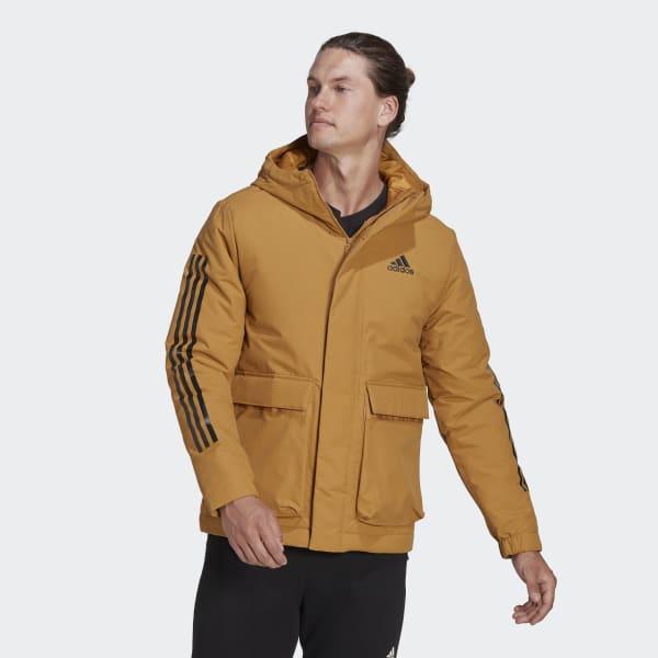 Brown Utilitas 3-Stripes Hooded Jacket (Gender Neutral) AV275