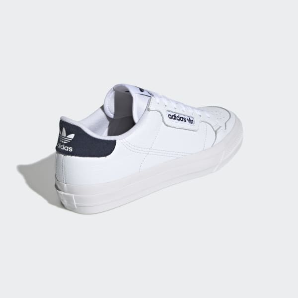 adidas white & navy continental vulc trainers