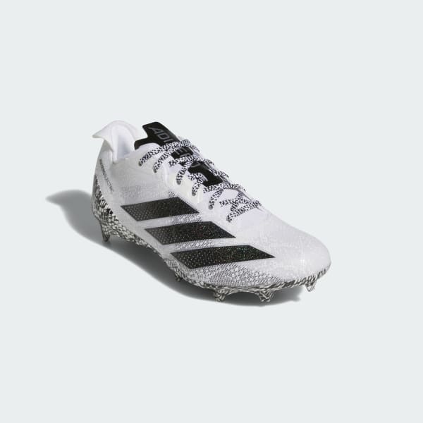 White Adizero Electric II Exotic Speed Football Cleats