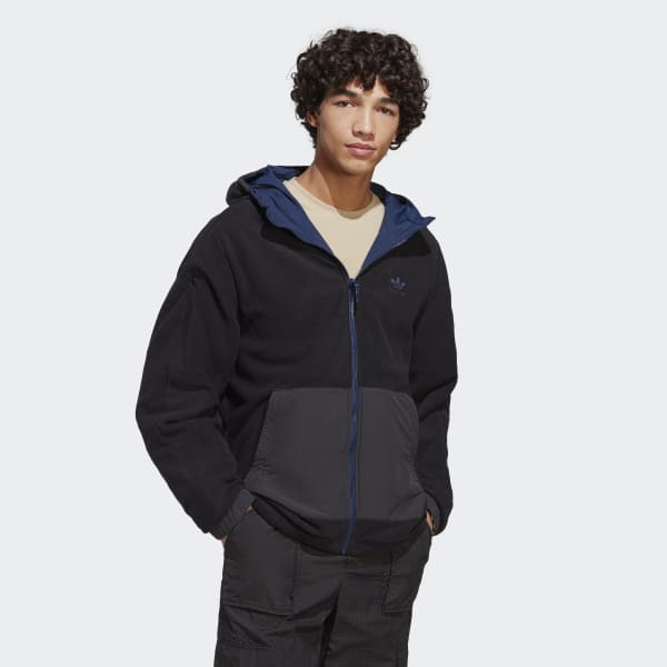 Blau Reversible Polarfleece Jacke