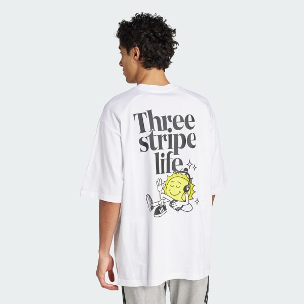 White 포지티비티 썬 그래픽 티셔츠