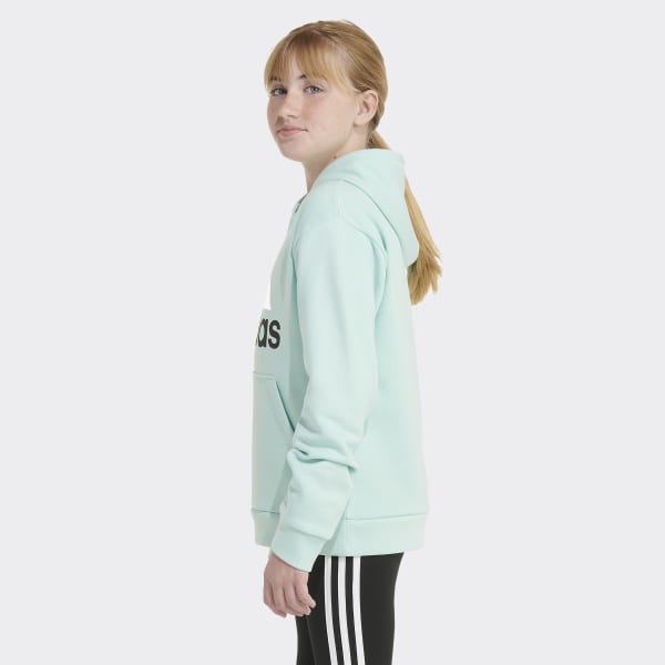 Turquoise Kids\' Hoodie - adidas Logo adidas US Essential Sleeve | Sportswear Long | Training Pullover