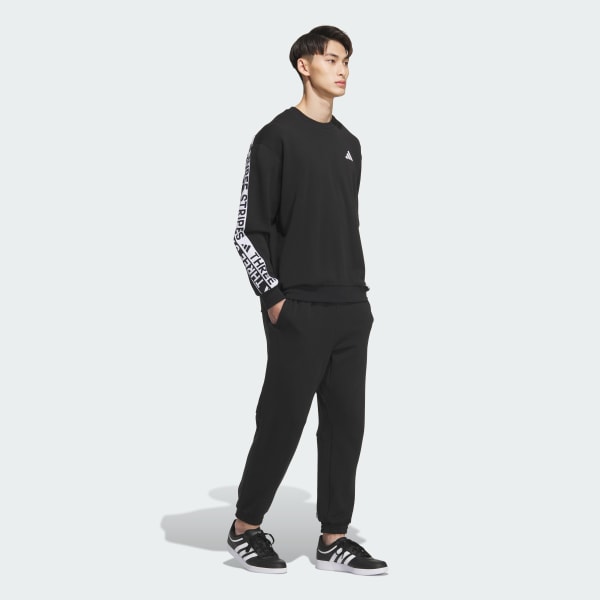 ブラック ワーディングパック ルーズフィット ヘビーフレンチテリー フルレングス カフヘムパンツ