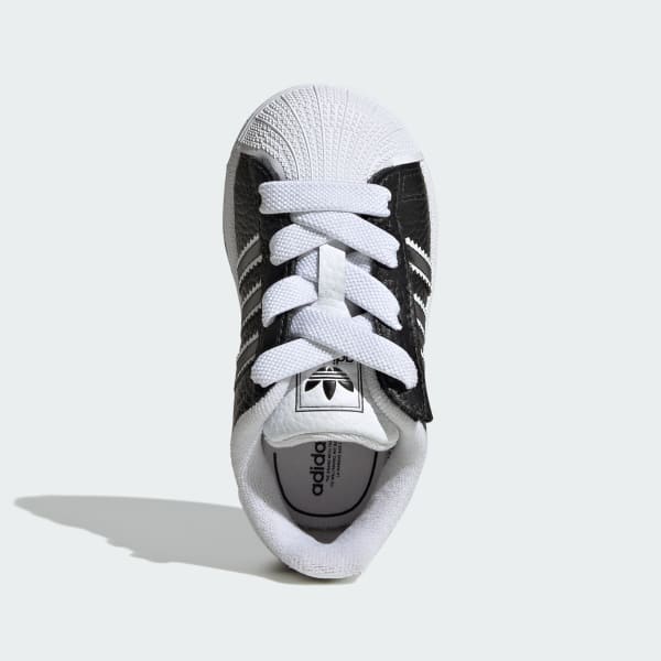 Negro Zapatillas adidas Originals Superstar II Comfort Closure de cordones elásticos para niños