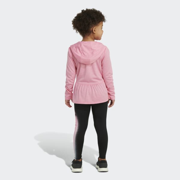 adidas Mélange Hooded Top and Tights Set - Pink | Kids ...