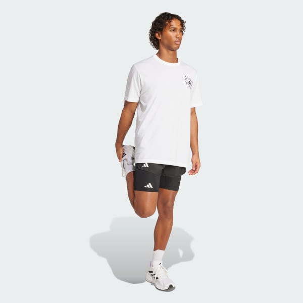 Putih Kaus Grafis Running Chase The Runners High