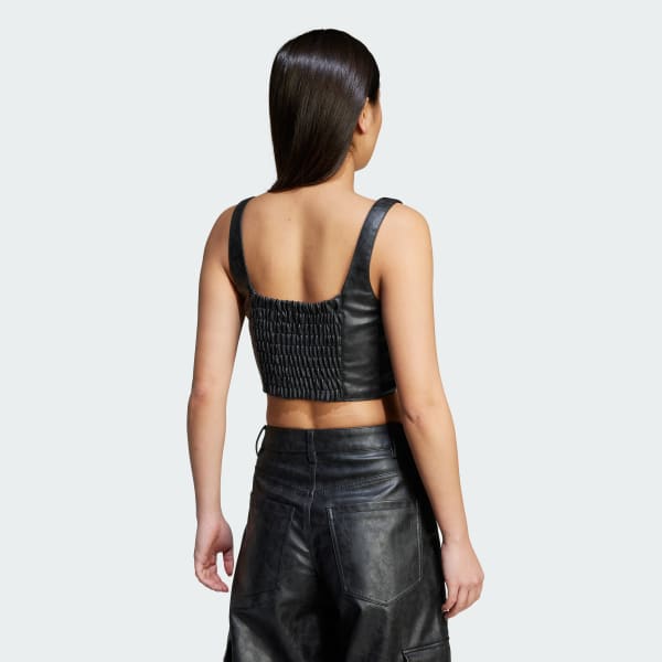 Μαύρο Adilenium Season 3 Vintage Faux Leather Top