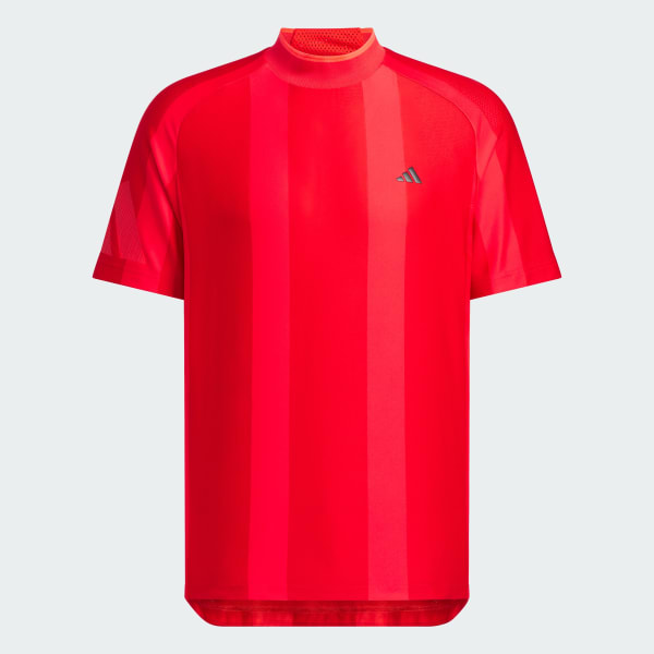 Red AEROREADY Adizero Bodymapping Jacquard Mock Neck Short Sleeve Shirt