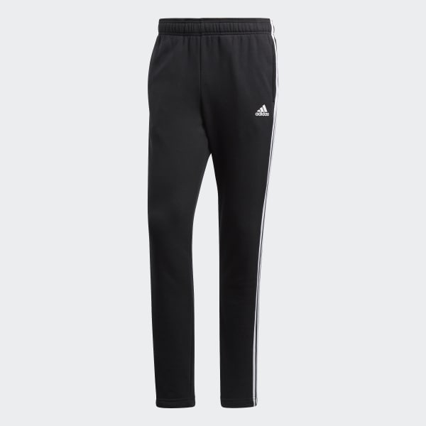 Black Essentials 3-Stripes French Terry Joggers