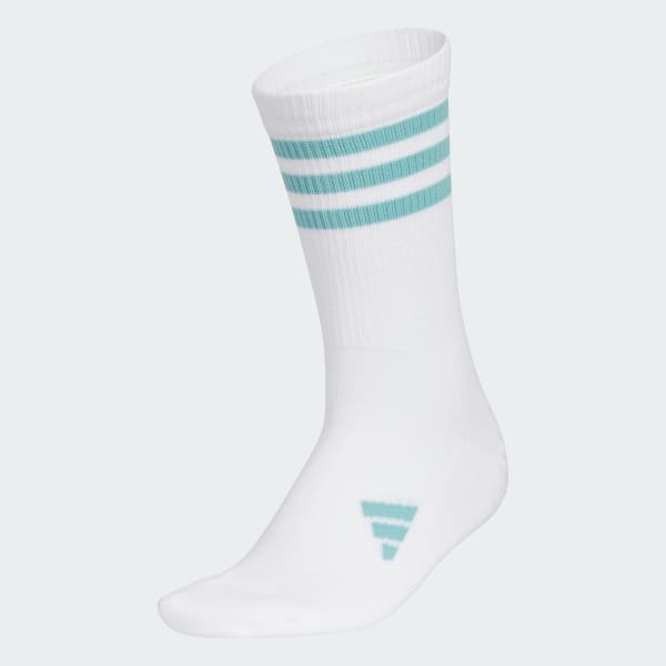 สีขาว ถุงเท้าความยาวครึ่งแข้ง 3-Stripes