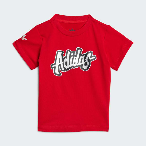 Red Short Tee Set Kids