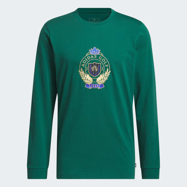 adidas Go-To Crest Graphic Long Sleeve Tee - Green | Free