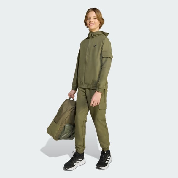 Green Kids Woven Cargo 트랙 수트