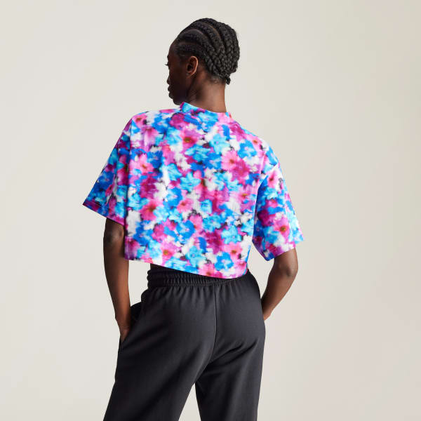 Turquoise adidas by Stella McCartney Printed Crop Tee