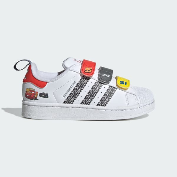สีขาว รองเท้า adidas Pixar Cars Superstar II Comfort Closure สำหรับเด็ก
