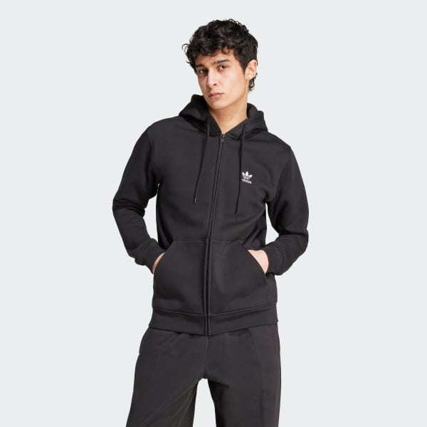 Negro Chaqueta con capucha Trefoil Essentials
