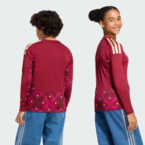 Burgundy Italy 26 Long Sleeve hjemmebane-målmandstrøje til børn