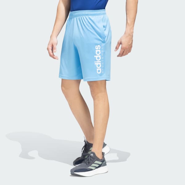 Blue Linear Graphic Shorts